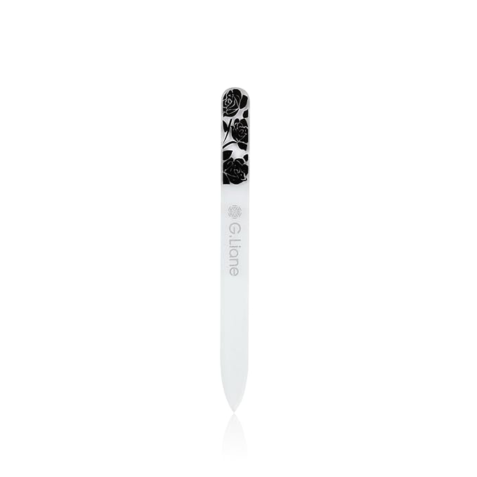 Premium Glass Nail File with Case Professional Crystal Fingernail Files Perfect Manicure Set for Women Men Kids Nail Care Gift Set(Rose Black)
