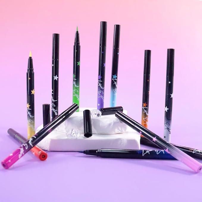 evpct Red Matte Liquid Eyeliner Waterproof Smudge Proof, Red Eye Liner Liquid Liner for Face Body Paint, Long-lasting Eyeliner Waterline Thin Quick-dry Eyeliners Pencil Eye Makeup Stay all Day