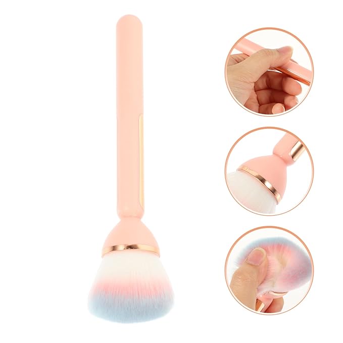 Nail Dust Brush Portable Makeup Brush for Loose Powder and Blush with Soft Handle Compact Size for Nail Art and Makeup Application