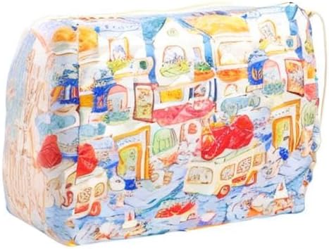 PAZIMIIK Quilted Makeup Bag Large Travel Zipper Soft Cosmetic Pouch for Women Girls Make Up,Little Bunny