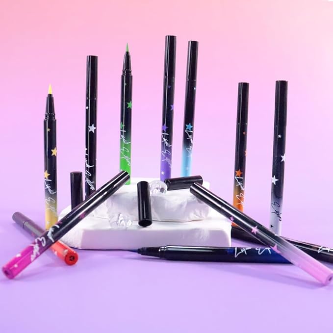 evpct Orange Matte Liquid Eyeliner Waterproof Smudge Proof, Orange Eye Liner Liquid Liner for Face Body Paint, Long-lasting Eyeliner Waterline Thin Quick-dry Eyeliners Pencil Eye Makeup Stay all Day