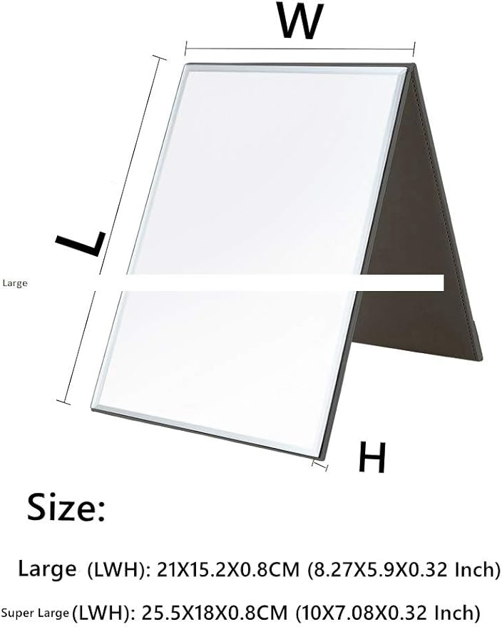 Zcooooool Large Portable Super HD Mirror - Multi Stand Angle Hand Free/Handheld/Tabletop Foldable 8.27x5.9 Inch