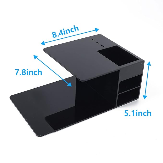 Eyelash Extension Neck Pillow With Acrylic Shelf Organizer Stand, PU Leather Waterproof Lash Extension Grafting Pillow Makeup Tool Display Cabinet Shelves - Black Shelf + Black Pillow Updated