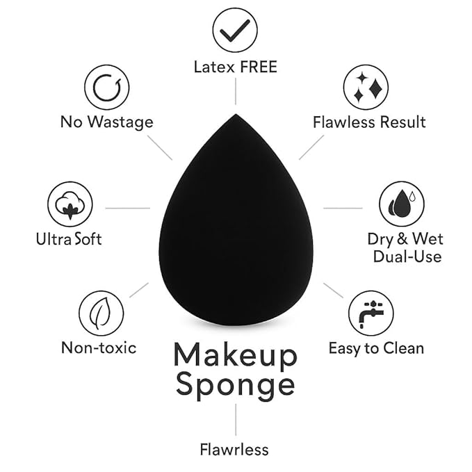 10 Pack Makeup Sponges for Foundation Blending Reusable Beauty Applicators for Liquid Cream & Powder Water Drop Design Latex Free and Fragrance Free