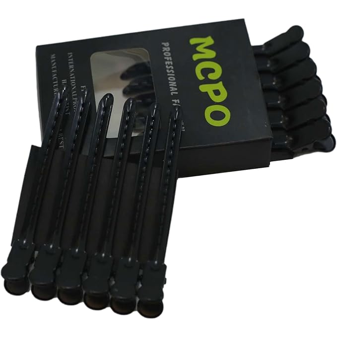 12 Pcs Metal Duckbill Hair Clips for Hair Sectioning Alligator Hair Clips for Styling Dividing Duck Bill Clips with Anti-Slip Holes Salon Barber Styling Tools