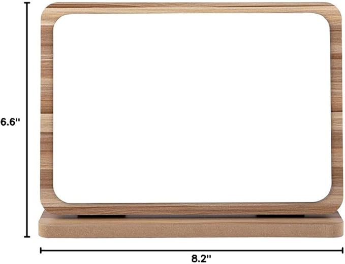 Aestivate Rectangle Compact Table Mirror Standing Wood Framed Mirror Desktop Mirror 90 Degree Rotating Mirror for Makeup Cosmetic (Vertical Rectangle)
