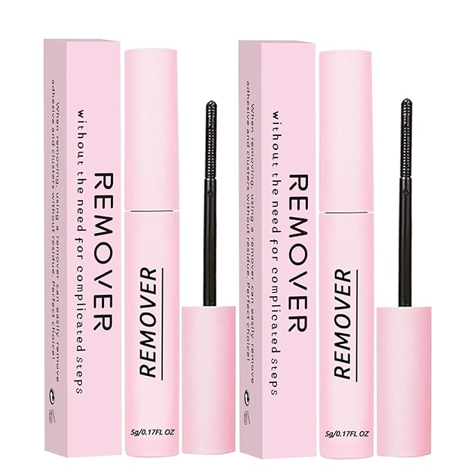 2Pcs Lash Remover for Lash Extension,Cluster Lash Glue Remover Individual Eyelashes Gentle Eye Removal for False Lashes,Eyelash Extension Adhesive Remover Self Use at Home
