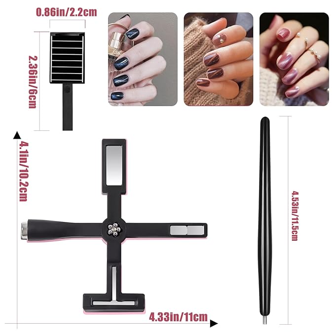 Nail Magnet for 3D Cat Eye Gel Nail Polish Magnet Tools, 11 Pcs Cat Eye Magnet for Nails,5 in 1 Nail Magnet for Nail Art with Silicone Case,Nail Magnet Pen Stripe Nail Magnet Wands for Nail Art DIY