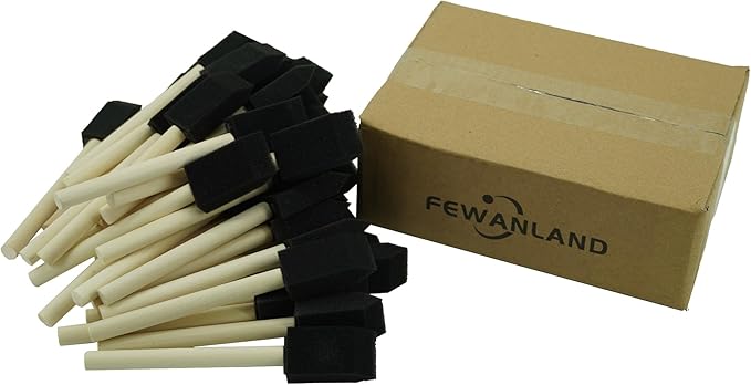 50pcs 1" Foam Brush with High Density Foam, Sponge Brush for Small Project
