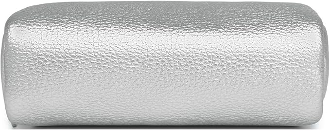 Makeup Bag Large Capacity Women's Classic Black Wash Bag Adjustable Partition Wash Brush and Cosmetic Carrying Bag (Pearl Silver)