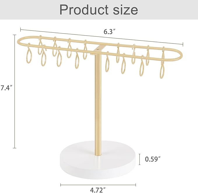 Mkono Metal Claw Clip Organizer Hair Claw Holder for Women and Girls Accessory Storage Display Stand for Dressing Table Bedroom Bathroom Decor, Gold