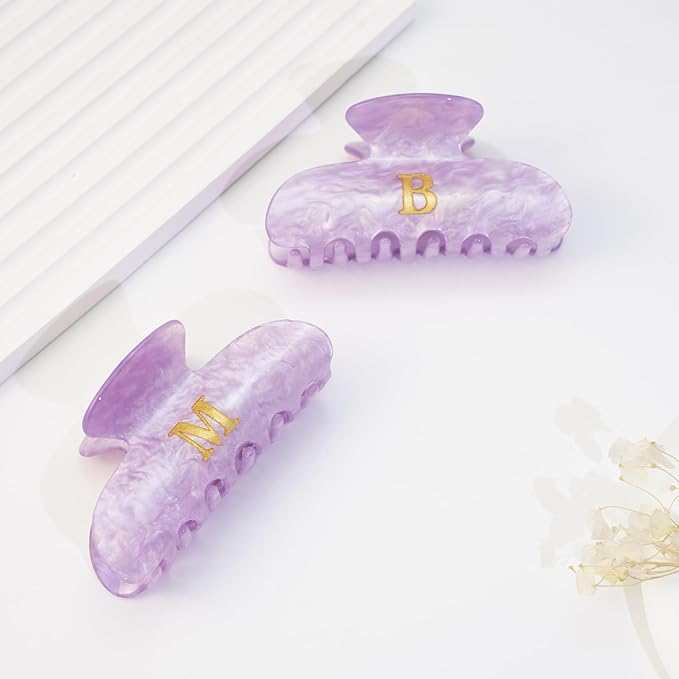 Initial Cute Hair Clips - Purple Letter Elegant Hair Claw Clips, Fashion Glitter Claw Clips Durable Hair Clips, Wedding Gift, Bridesmaid Gifts, Birthday Gifts, Christmas Gift, Letter K
