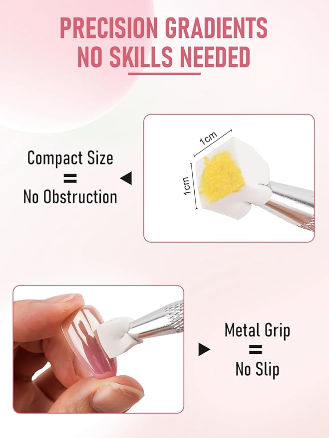 Nail Art Tools, 200PCS Nail Sponges for Ombre and Nail Art Brushes Set, Nail Design Tools with Nail Art Palette, Spatula & Grabber, Nail Tech Must Haves Nail Stuff Supplies for Salon & Home Use
