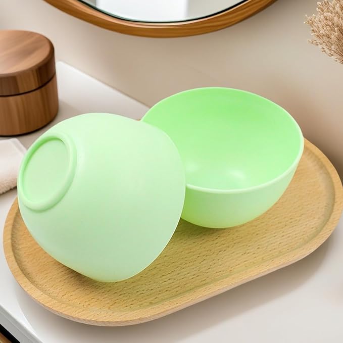 10 Pcs Diy Face Mask Mixing Bowl, Home Use Silicone Facial Mask Mixing Bowls Set Plastic Facial Mask Mixing Masks Set - DIY Skincare Mixing Tool Kit (Green-10Pcs)