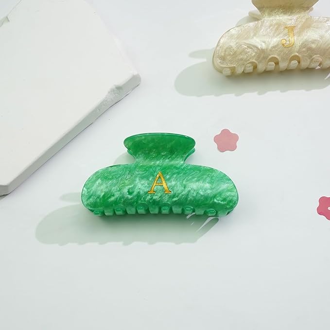 Initial Cute Hair Clips - Letter Elegant Hair Claw Clips, Fashion Glitter Claw Clips Durable Hair Clips, Wedding Gift, Bridesmaid Gifts, Birthday Gifts, Christmas Gift, Green Letter B