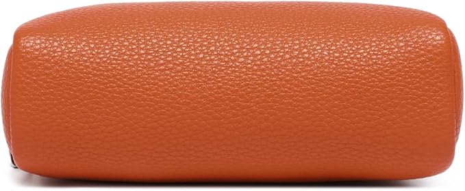 Makeup Bag Large Capacity Women's Classic Black Wash Bag Adjustable Partition Wash Brush and Cosmetic Carrying Bag (PU/Vitality Orange)