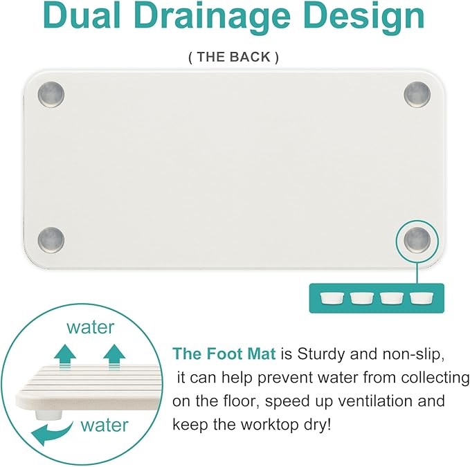 Diatomite Stone Drying Trays for Sink Bathroom Sink Tray Kitchen Counter Soap Dish Quick Drying Stone Mat for Kitchen Sink Diatomaceous Earth Tray Coaster Water Absorbing Stone Bathroom Trays