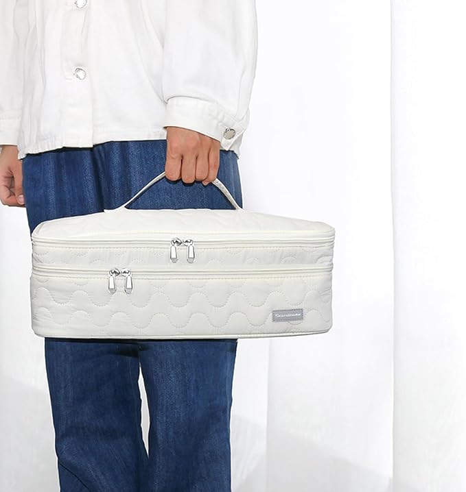 Double-Layer Travel Carrying Case Portable Storage Organizer Bag for Women, Compatible with Revlon One-Step Hair Dryer and Volumizer Hot Air Brush and Attachments Scandihome Series (Bag Only)