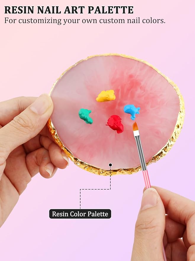 Nail Art Design Tools, Nail Stand Holder for Painting Nails, Nail Art Brushes, Nail Dotting Sculpting Gel Tool, French Tip Tool Liner Brushes, Resin Nail Art Palette, Nail Stuff for Nail Techs