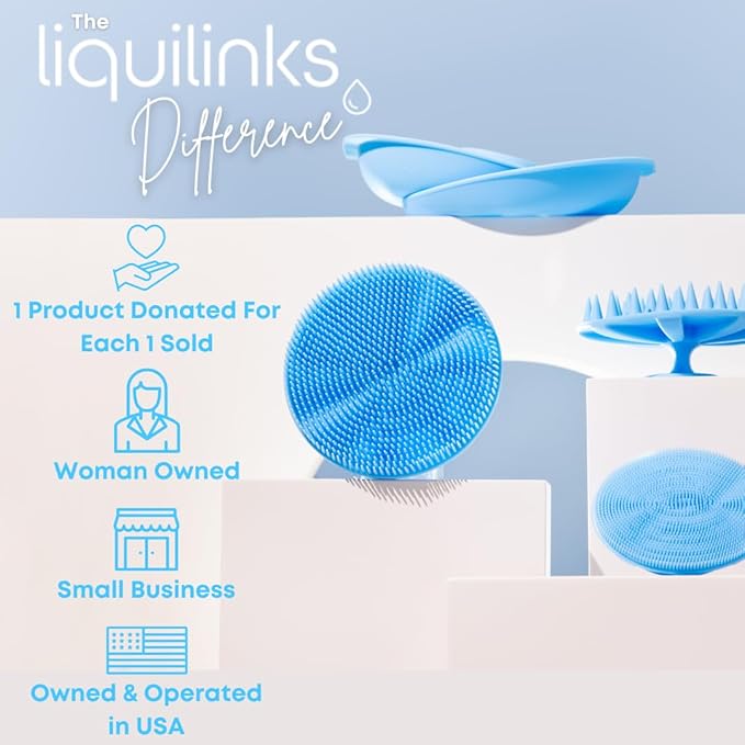 LiquiBands Face Washing Wristbands – No More Wet Sleeves with This Skincare Essential - Silicone Spa Bands to Catch Water Drips – Stocking Stuffer for Girls & Women (Sky Blue, 1 Pair)