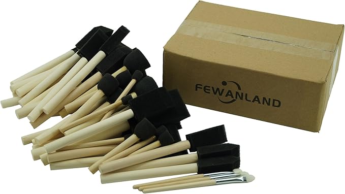 50pcs Round Stencil Brush and Small Foam Brush Set with High Density Foam for Small Crafting(5/16", 1/2", 3/4", 1", 1-1/2", 2")