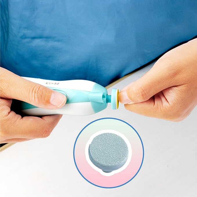 12 Pieces Baby Nail File Pads Nail Trimmer Replacement Pads Electric Baby Nail Grinding Heads for Standard Electric Kid Nail Trimmer Suits to Over 12 Months Newborn Infant Toddler (Blue)