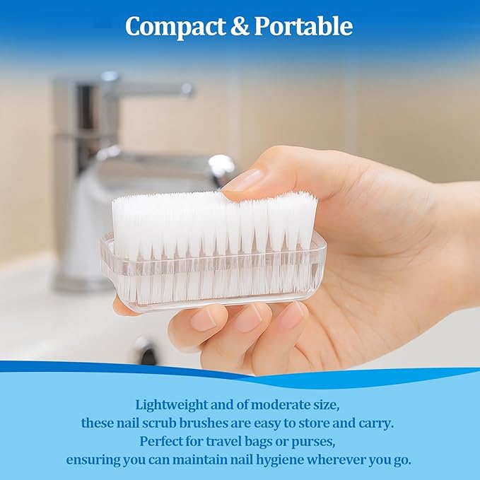 Nail Brushes for Cleaning Fingernails Nail Scrubber Brush Plastic Double-Sided Fingernail Cleaning Brush for Home, Office, Kitchen, Travel, and Gardening for Deep Cleaning (4 Pack)