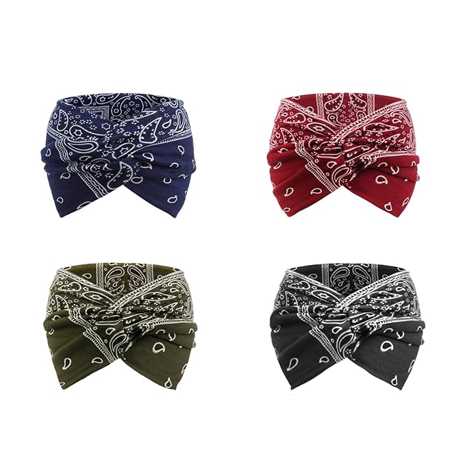 Extra Wide Headbands for Women Large Turban Headband Non Slip Boho Elastic Hairband Hair Twisted Knot Head Bands Accessories