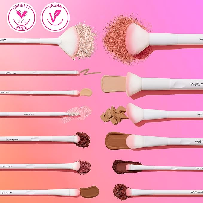 wet n wild Eyeshadow Brush, Ultimate Ultra, Thin Synthetic Polymax, Precision Coverage, Ergonomic Handle for Comfortable Precision Control, Cruelty-Free & Vegan (Pack of 2)
