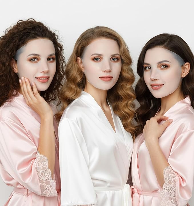 4 Pcs Face Mask Holder Skincare, Silicone Reusable Sheet Mask Holder Anti-Wrinkle Face Masks Cover for Sheet Masks, Moisturizing, Prevent Evaporation, Skincare Tool for Women, Pink & White