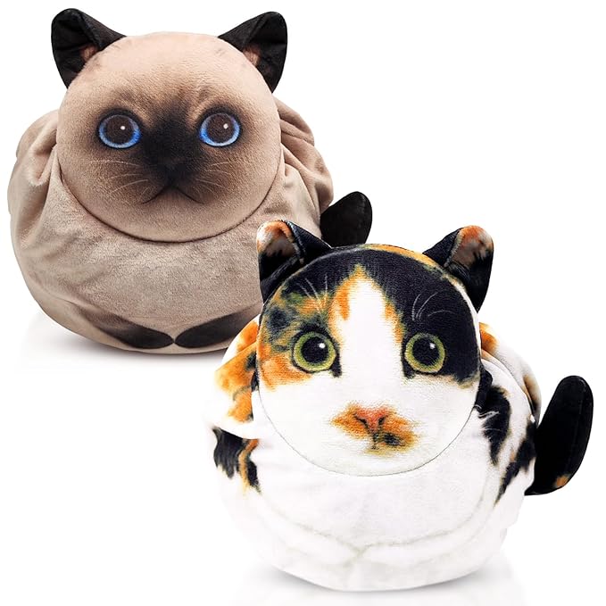 Openhaha Drawstring Travel Organizer, Cosmetic Pouch - Cat Gift for Women, Lay Flat Makeup Bag Gifts for Cat Lovers (2-Pack)
