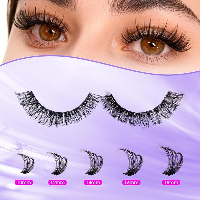 Ocean Pearl Lash Clusters 560pcs 10-18mm Lash Clusters kit 30/40/60/80D Cluster Eyelash Extensions Kit,Eyelash Clusters,Eyelashes,DIY Lashes Clusters Extensions kit with lash adhesive+sealer+tweezers