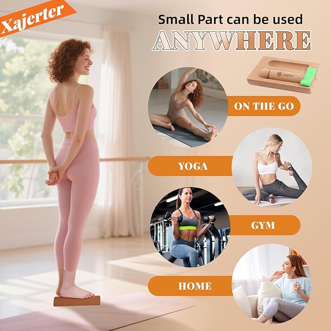 Cork Balance Board 4-in-1 Foot Strengthener, Premium Natural Cork, Plantar Fasciitis Foot Pain Relief, Foot Balance Trainer