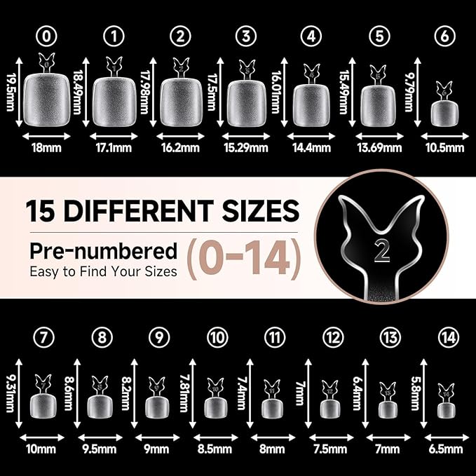 UNA GELLA Toe Nail Tips Full Cover, 216 Pcs Square Round Toe Nail Press Ons Clear Pre-shape Gel Toe Nail Tips Double Matte Acrylic Fake Toenails Extensions DIY Home Nail Salon for Women, 15 Sizes