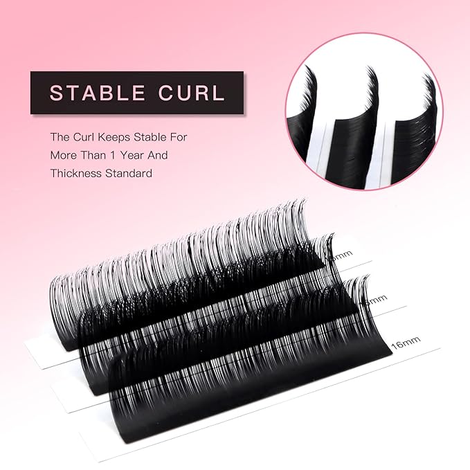 TDANCE Lash Extension Matte Black Eyelash Extension C CC D DD J B L Curl Volume & Classic Lash Extensions 0.03-0.18mm Thickness Professional Salon Use(0.18-C,10 mm)