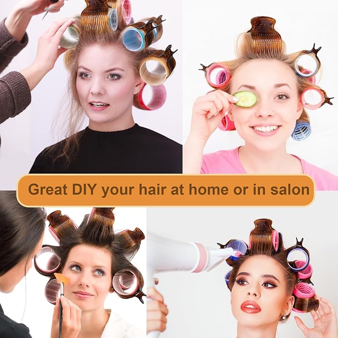 Hot Roller Clip -10PCS Hair Roller Clips - Hair Curler Claw Clip - Replacement Roller Clips for Women Girls Hair Section Styling - Brown