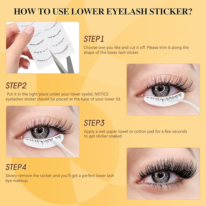 QUEWEL Magnetic Eyelashes 4 Pair Reusable Magnetic Eyelashes with Applicator No Glue Needed Eyelashes Natural Look Lash Clusters Kit Easy to Wear and Remove(4 Pairs-B14)