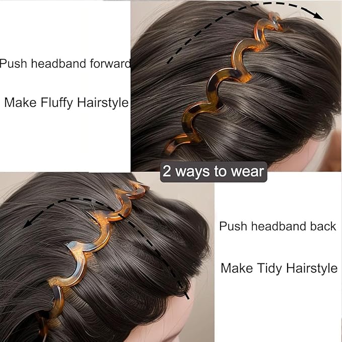 Zig Zag Headband for Women Men Comfortable & Wide Headbands for Yoga Gym Washing Face Workout Daily Use Classic 90s Plastic Hair Bands for Girls Teens | Cute Fashion Hair Accessories Gift & Valentine