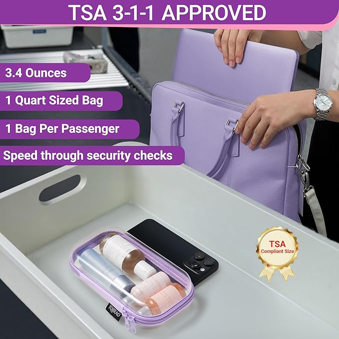 3 Pack Hard Sided Clear Zipper Case for Storage- Thickened-Grade Clear Hard Shell Zipper Case for Organizing Bead, Handicrafts, Sewing, Toiletries, Makeup (Purple)