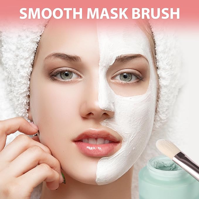 Facial Mask Application Brush,Soft Bristle Face Mask Applicator | Skincare Enhancer | Cosmetic Tools with Fiber Brush Head for Mud, Clay Mask, DIY, Gels, Modeling Mask, Body Lotion, and BB Cream
