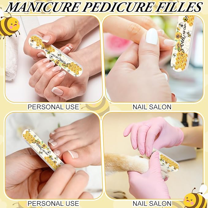 50 Pcs Sweet as Can Bee Baby Shower Party Favors Bee Mini Nail Files Spring Baby Sower Decorations Honeybee Emery Board Gender Reveal Party Souvenir Gift Bag Stuffers for Guest Winners Prizes