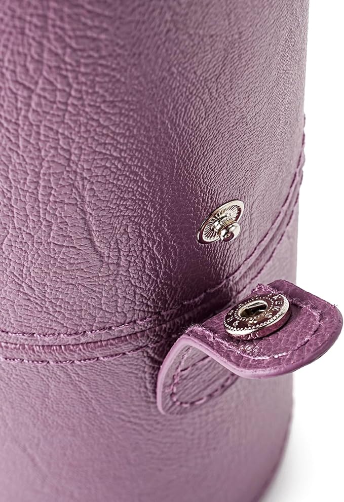 Portable Makeup Brush Holder, Waterproof PU Leather Travel Makeup Brush Case Bag Cup, Brush Storage Dustproof Bag (07Purple)