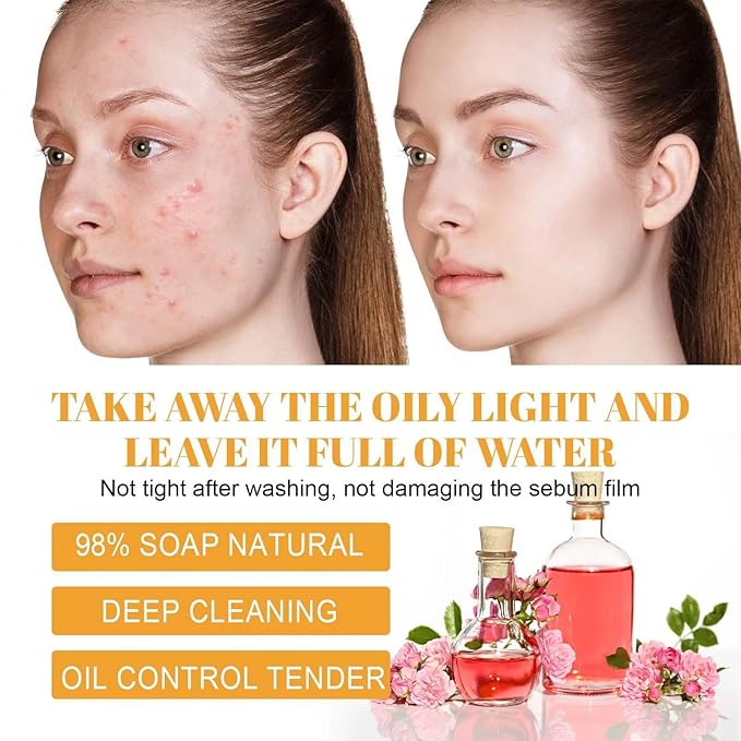 Turmeric Foaming Face Wash, Deep Cleansing Exfoliating Glow Wash Turmeric Facial Cleanser with Brush.(1Pcs)