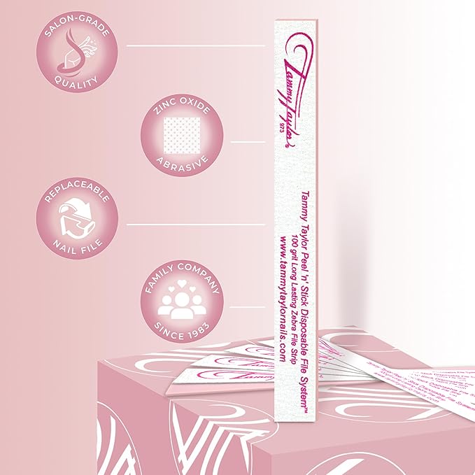 Tammy Taylor 100 Grit Acrylic Finger Nail Files for Women, 100/180 Limas para Uñas & Emery Boards for Nails, Professional Manicure Tools, Salon Art Supplies & Accessories, Disposable Fingernail File
