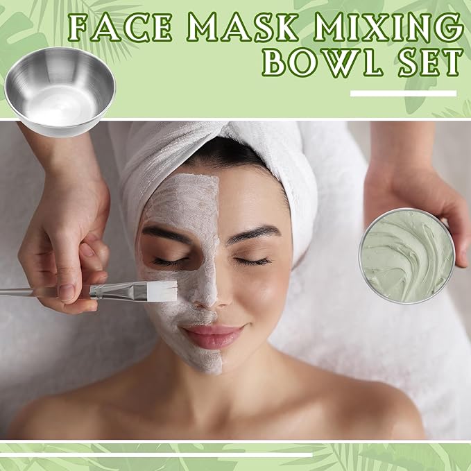 6 Pcs 3.23 In DIY Face Mask Mixing Bowl Stainless Steel Esthetician Facial Mask Bowl Facial Small Mixing Esthetician Supplies for Lady Women Skincare Home Salon Cosmetic Beauty (Silver)