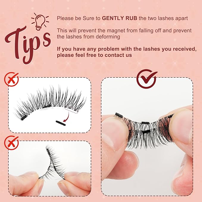 Higu clace Magnetic Eyelashes with Applicator 2 Pairs Magnetic Lashes Natural Look Wispy Magnet Lashes Easy to Wear and Remove(DJCX-A+B02)