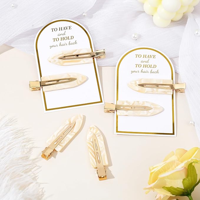 20PCS Bridesmaid Hair Clips No Bend Hair Clips Bridesmaid Hair Accessories Gifts Makeup Creaseless Glitter Hair Clip for Bride Women Girls(20Pcs/10Cards)