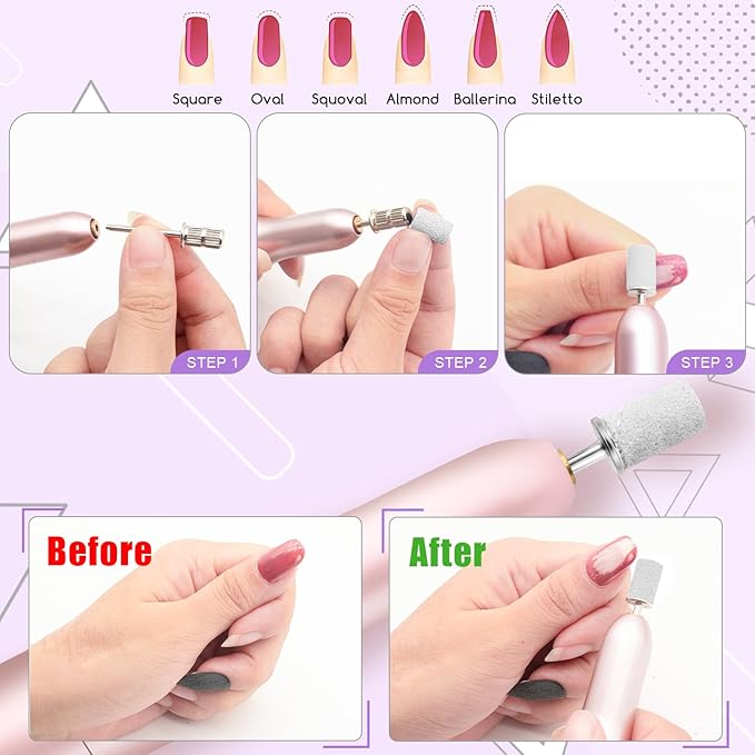 150 Grit Sanding Bands for Nail Drill, 100Pcs Medium Grit Sanding Band for Nail Drill with 3/32” Sanding Bit for Acrylic Nail, Gel Nail Removing, Professional Nail Sanding Band for Manicure & Pedicure