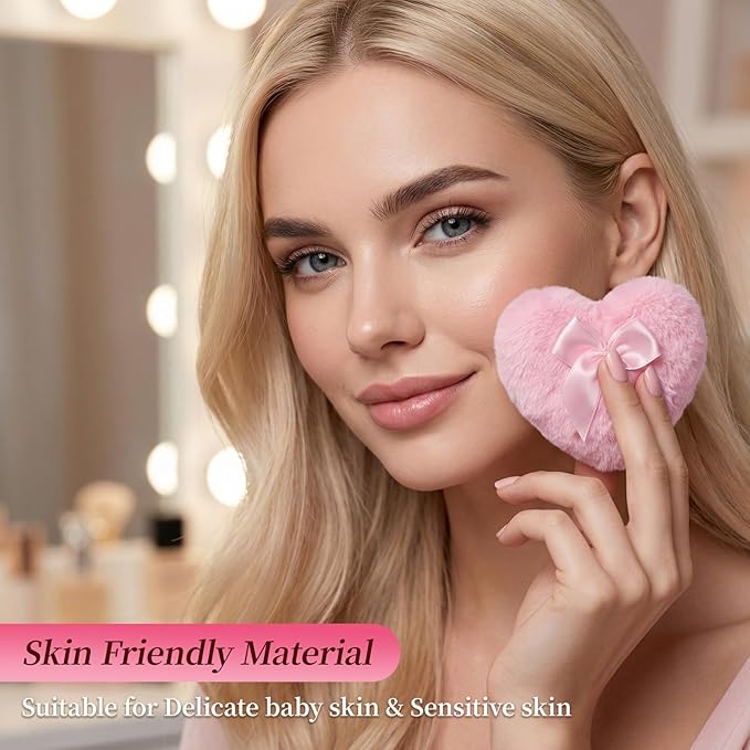 Body Powder Puff and Container Powder Container with Puff Crystal Case Soft Washable Reusable Velour Face Body Wet Dry Makeup