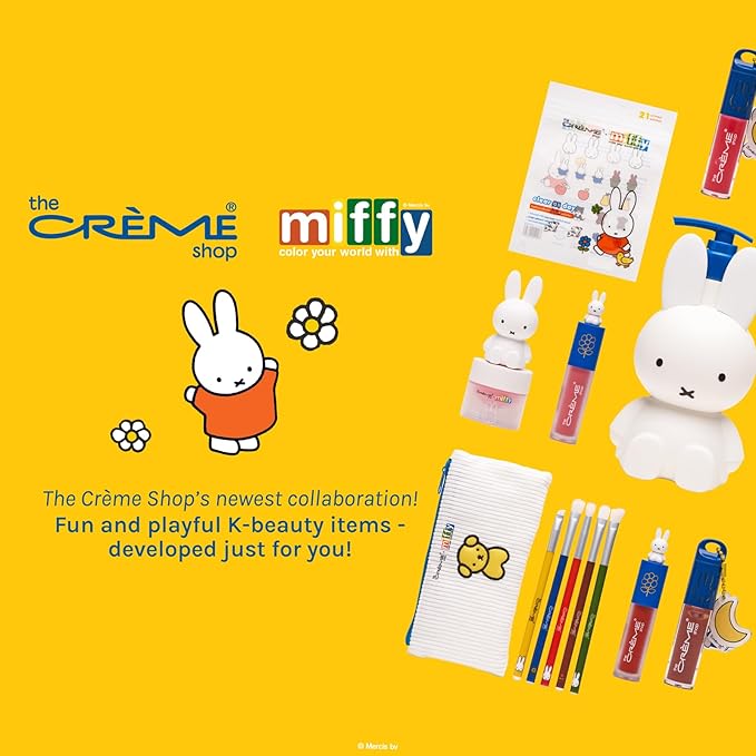 The Crème Shop Miffy Perfect Travel Makeup Bag, Cute Zipper Pouch, Spacious, Durable, Lightweight Cosmetic Organizer, Official Miffy Design, With Hang Tag & Printed Label